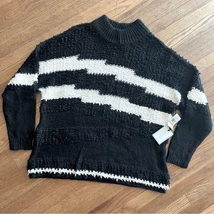 1.State Moody Hues Rich Black /White Mock-neck Sweater Size 3X